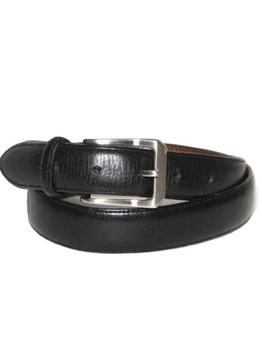 VTG Jos A Bank Black Leather Dress Belt Handcrafted in America Men's Size 34